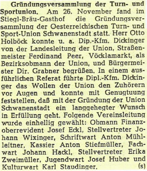 Union-Gründung Wochenspiegel Union-Grünbdung Wochenspiegel