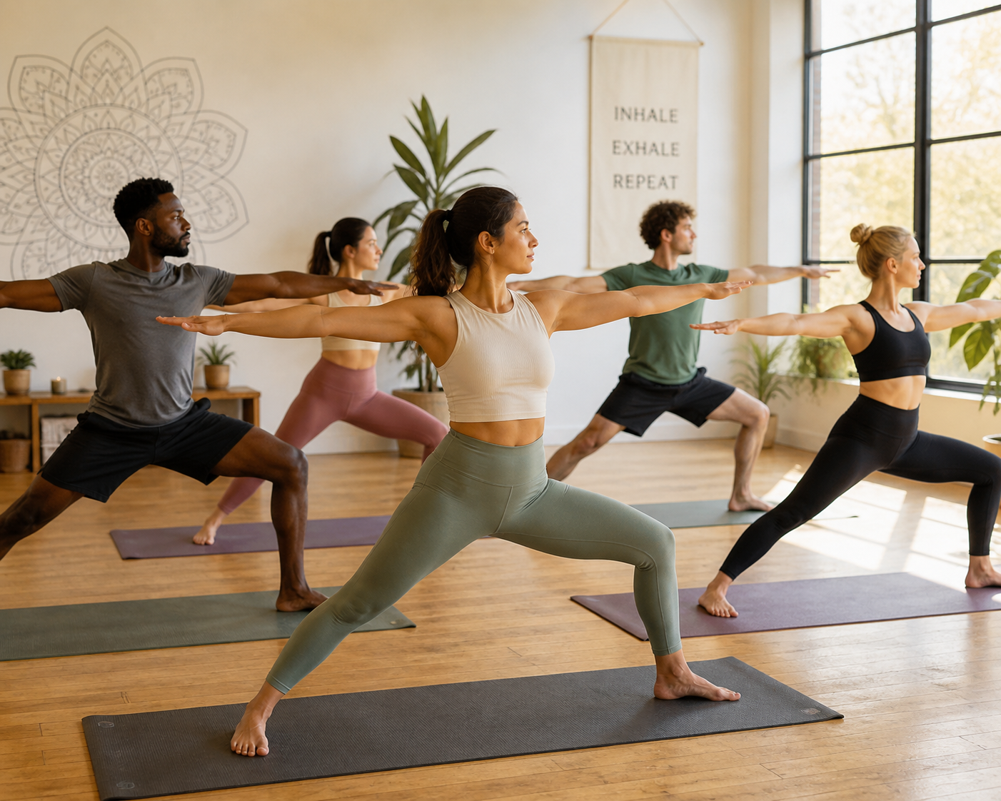 Yoga indoors