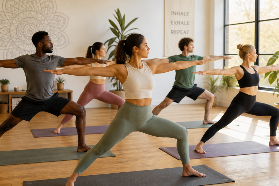 Yoga indoors